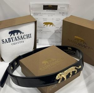 Beautiful dreamy sabyasachi leather glossy finish belt with met finish box🤩🤩